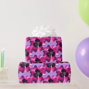 Papier Cadeau Fleur d'Orchidée Violette Tropicale Groovy Hippie 