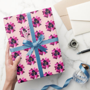 Papier Cadeau Fleur d'orchidée violette tropicale MOD Fête d'ann