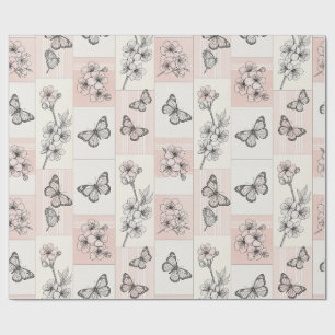 Papier Cadeau Fleur Élégante de Papillon (8)