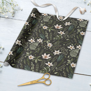 Papier Cadeau Fleur Folithe Aquarelle sans fil motif floral