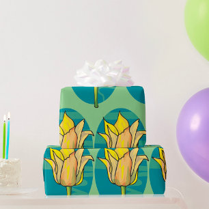 Papier Cadeau Fleur jaune