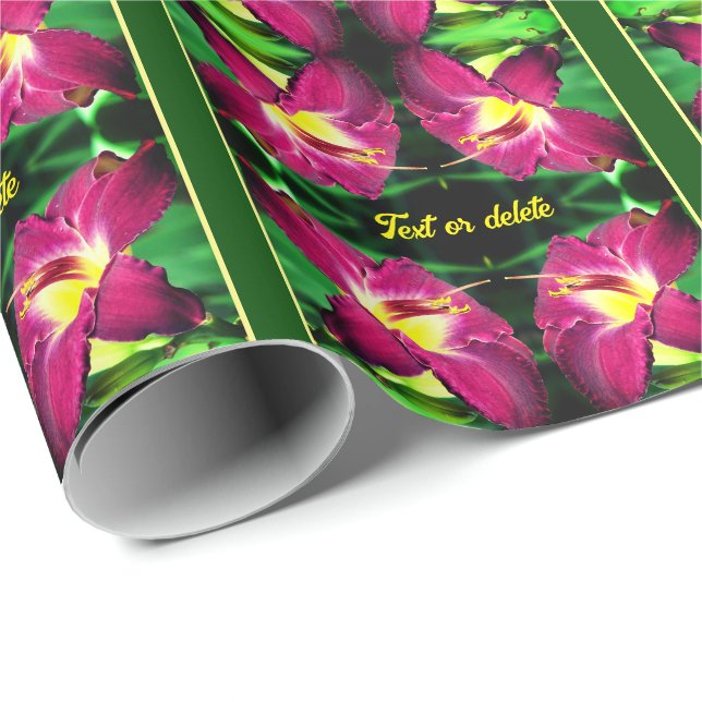 Papier Cadeau Fleur journalière Fermer Personnalisée (Coin rond)