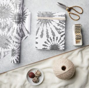 Papier Cadeau Fleur noire et blanche