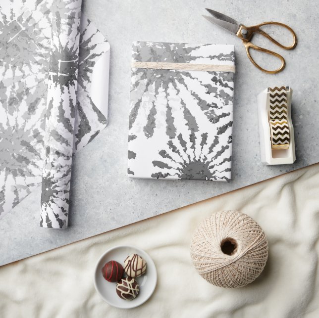 Papier Cadeau Fleur noire et blanche (Artisanat)
