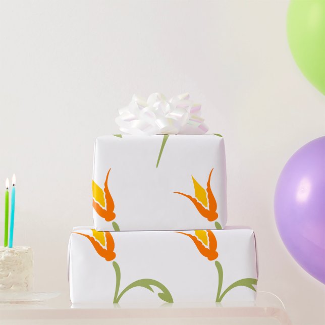 Papier Cadeau Fleur orange (Créateur téléchargé)