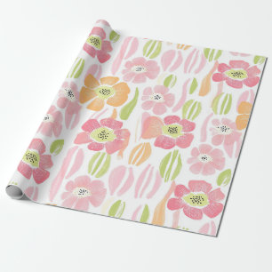 Papier Cadeau Fleur pastel rétro (1)