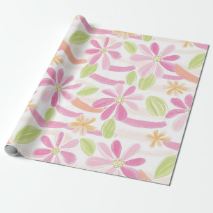Papier Cadeau Fleur pastel rétro (2)