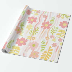 Papier Cadeau Fleur pastel rétro (3)