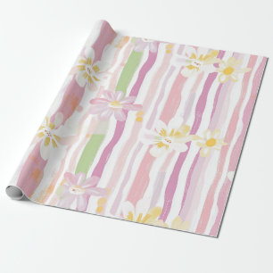Papier Cadeau Fleur pastel rétro (9)