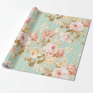 Papier Cadeau Fleur populaire classique motif sans couture arriè