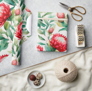 Papier Cadeau Fleur Protea autochtone australienne