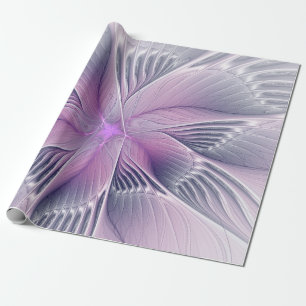 Papier Cadeau Fleur Rose Assez Moderne Art Fractal Abstrait