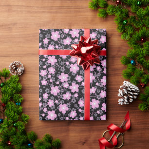Papier Cadeau Fleur rose cerisier Sakura Oriental Motif