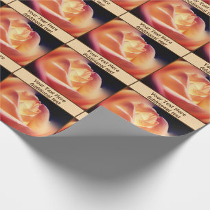 Papier Cadeau Fleur Rose de pêche personnalisée