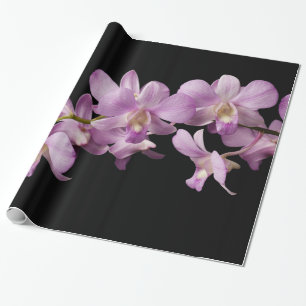 Papier Cadeau Fleur rose d'orchidée de Dendrobium - orchidées
