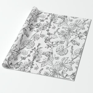 Papier Cadeau Fleur sauvage cosmétique médical mallow tiré à la 