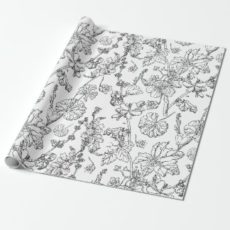 Papier Cadeau Fleur sauvage cosmétique médical mallow tiré à la 