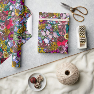 Papier Cadeau Fleur sauvage d'été australien Motif