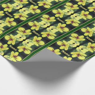 Papier Cadeau Fleur sauvage jaune délicat personnalisé