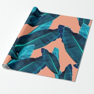 Papier Cadeau Fleur tropicale, plante et motif de feuilles b