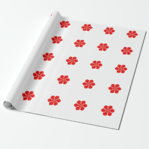 Papier Cadeau Fleur Vibrante à Pétales Rouges - Art Floral Minim