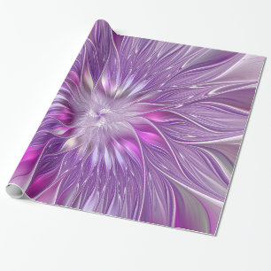 Papier Cadeau Fleur violette rose Passion Abstrait Art fractal