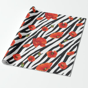 Papier Cadeau fleur zèbre sans couture motif