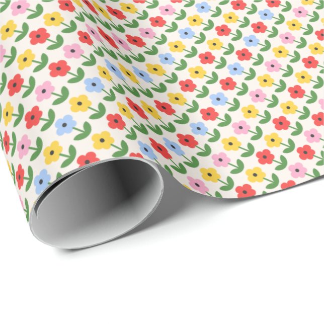 Papier Cadeau Fleurs (Coin rond)