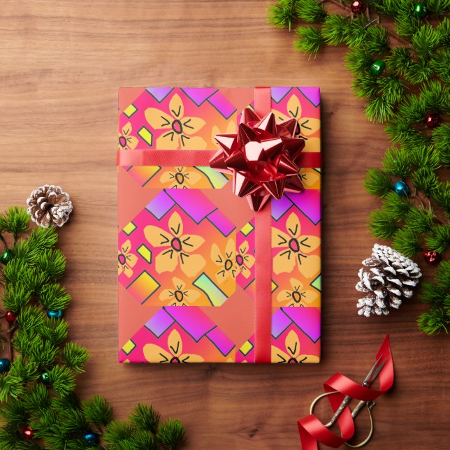 Papier Cadeau Fleurs (Cadeau de vacances)