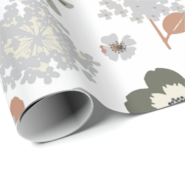 Papier Cadeau Fleurs (Coin rond)