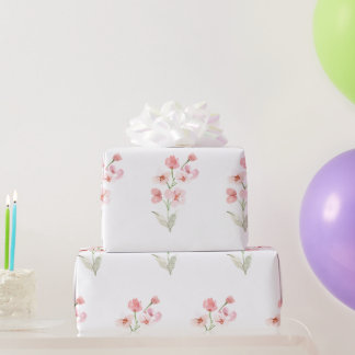 Papier Cadeau fleurs à l'aquarelle
