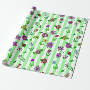 Papier Cadeau Fleurs à main fanée