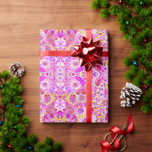 Papier Cadeau Fleurs abstraites roses mignonnes