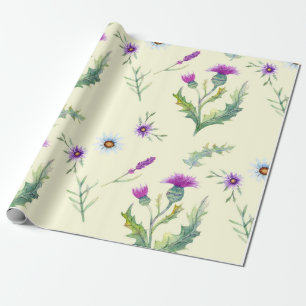 Papier Cadeau Fleurs assez pourpres de chardon, arrière - plan