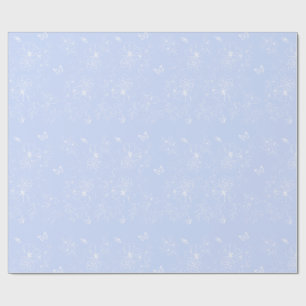 Papier Cadeau Fleurs bleu clair Motif, Floral, Minimaliste