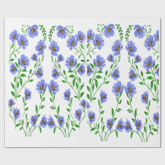 Papier Cadeau Fleurs bleues