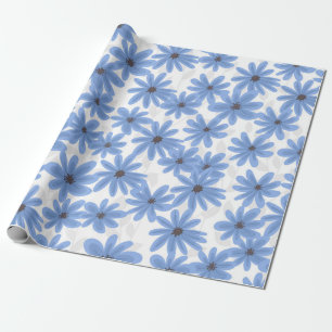 Papier Cadeau Fleurs bleues