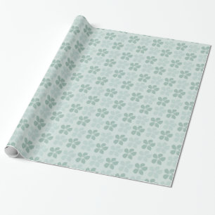 Papier Cadeau Fleurs bleues bleues à la menthe