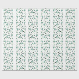 Papier Cadeau Fleurs Bleues Botanique