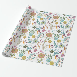 Papier Cadeau Fleurs colorées Motif