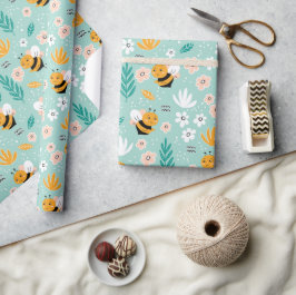 Papier Cadeau Fleurs d'abeilles Feuille