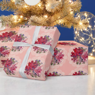 Papier Cadeau fleurs dahlias