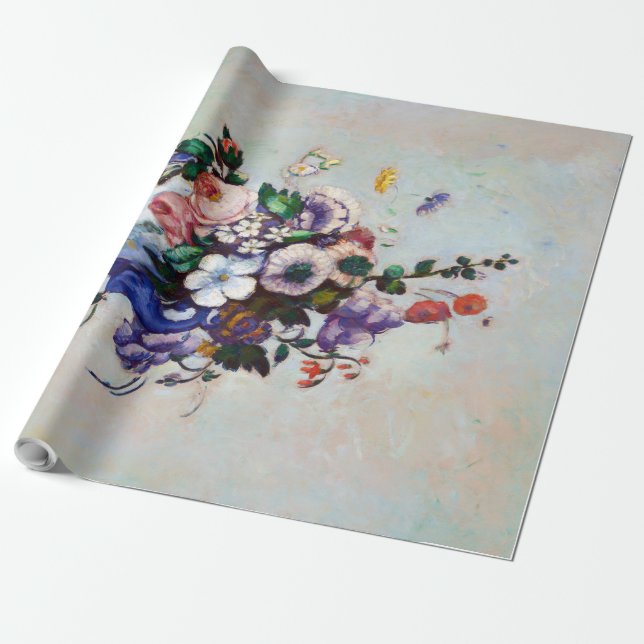Papier Cadeau Fleurs dans un Vase Rococo, Paul Cezanne (Déroulé)