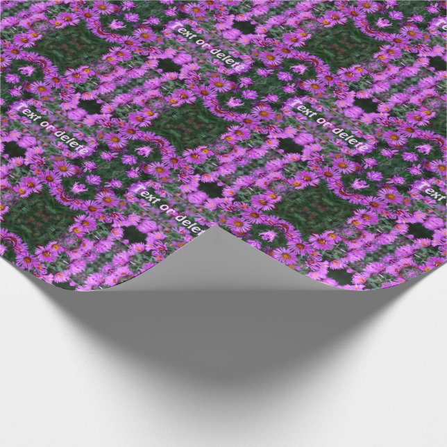 Papier Cadeau Fleurs d'aster rose d'automne personnalisées (Coin)