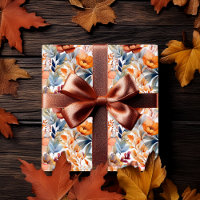 Fleurs de Boho automne Terracotta Abricot Bleu