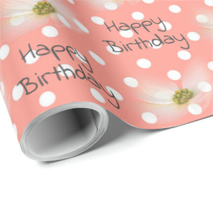 Papier Cadeau Fleurs De Cosmos Anniversaire En Pois