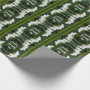 Papier Cadeau Fleurs De Cosmos Blanc Et Personnalisé