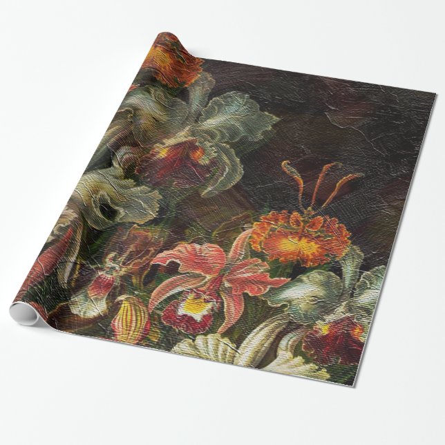 Papier Cadeau Fleurs de cru de ton de la terre (Déroulé)