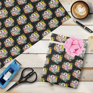 Papier Cadeau Fleurs de hérisson mignonnes