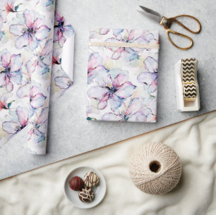 Papier Cadeau Fleurs de l'île violette Anniversaire